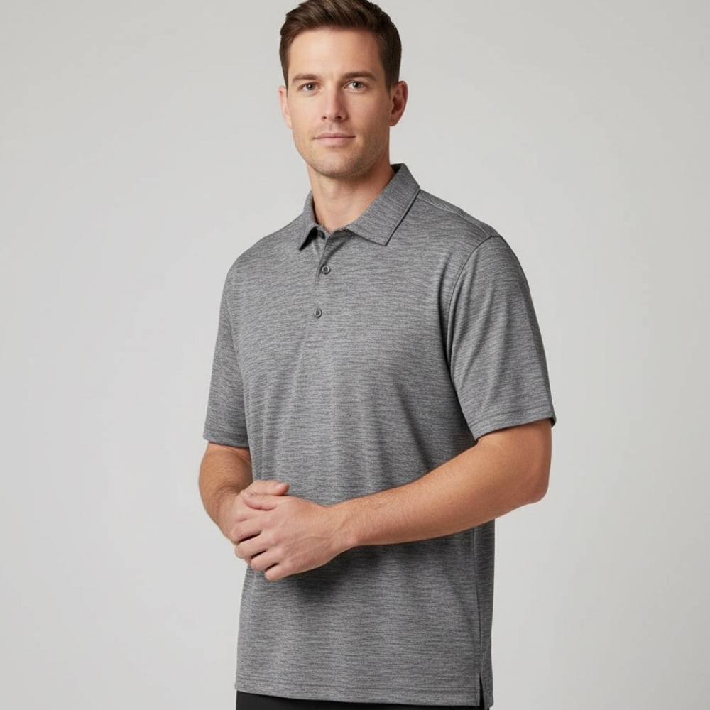 EUC Men's Greg Norman Play Dry Gray Polo Shirt, Large